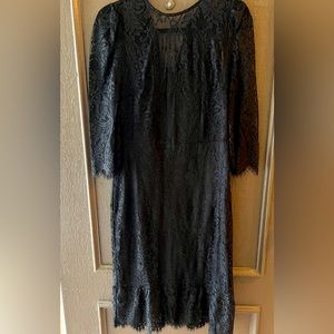 Black lace longe sleeve dress